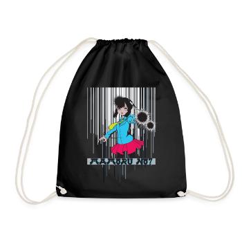 Anime Style Girl Power Geschenkidee - Turnbeutel - Schwarz - Vorne