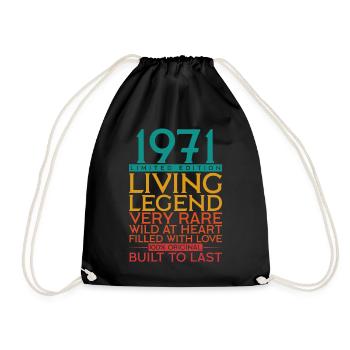 51ème anniversaire Cadeau Légende vivante 1971 - Sac de sport léger - noir - Devant