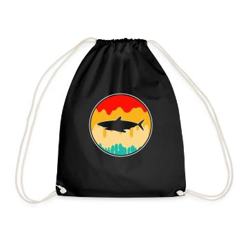 Hai Retro - Turnbeutel - Schwarz - Vorne