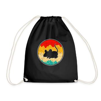 Mouse Retro - Drawstring Bag - black - Front