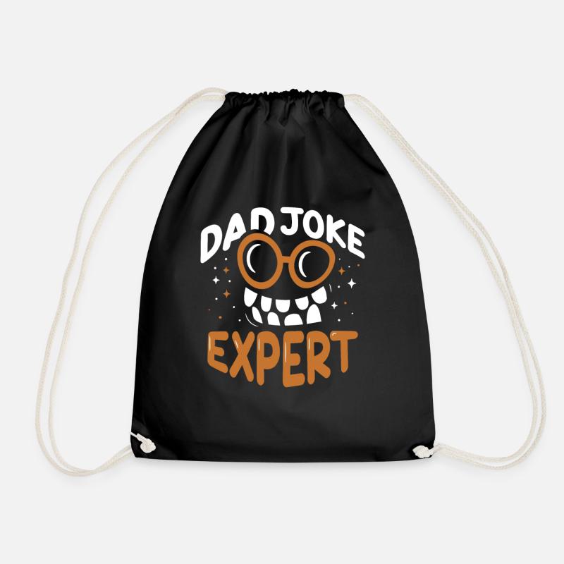 Papa Joke Dad Joke Father Jokes - Drawstring Bag - black
