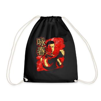 Wing Chun Martial Arts Training Martial Arts Trainer - Drawstring Bag - black - Front