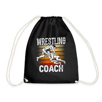 Wrestling Coach Wrestling Wrestling Wrestling - Drawstring Bag - black - Front