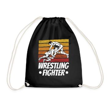 Wrestling Fighter Wrestling Wrestling Wrestling - Drawstring Bag - black - Front