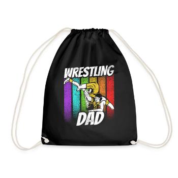 Wrestling Papa Wrestler Ringen Ringer Ringkampf - Turnbeutel - Schwarz - Vorne