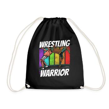 Wrestling Warrior Wrestling Wrestling Wrestler - Drawstring Bag - black - Front