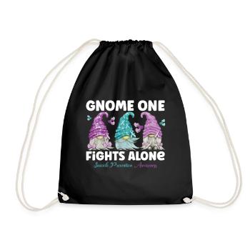 Gnome One Fights Suicide Prevention - Drawstring Bag - black - Front