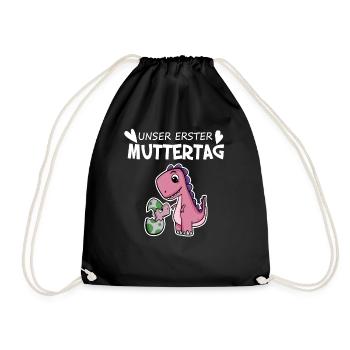 Muttertag - erster Muttertag Geschenk - Turnbeutel - Schwarz - Vorne