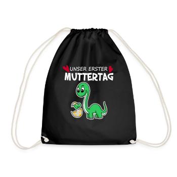 Muttertag - erster Muttertag Geschenk - Turnbeutel - Schwarz - Vorne