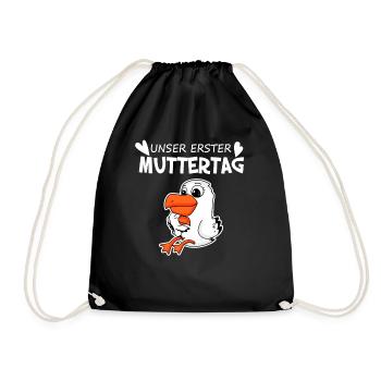 Muttertag - erster Muttertag Geschenk - Turnbeutel - Schwarz - Vorne