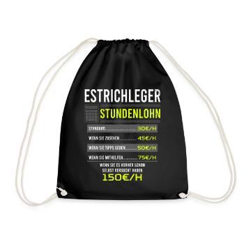 Estrichleger Spruch Arbeitsshirt Kollegen Geschenk - Turnbeutel - Schwarz - Vorne