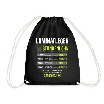Laminatleger Spruch Arbeitsshirt Kollegen Geschenk - Turnbeutel - Schwarz - Vorne
