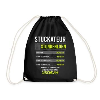 Stuckateur Spruch Arbeitsshirt Kollegen Geschenk - Turnbeutel - Schwarz - Vorne