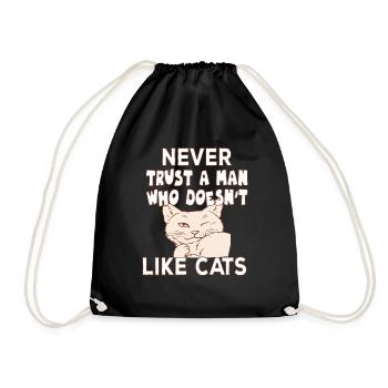 Never Trust A Man Who Doesn't Like Cats Cats - Sac de sport léger - noir - Devant