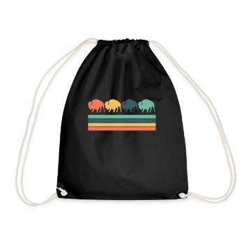 Bison Buffalo Water Buffalo National Park - Drawstring Bag - black - Front