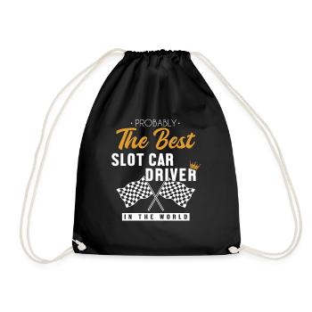Best Slot Car Driver World Car Drag Racing Slot - Drawstring Bag - black - Front