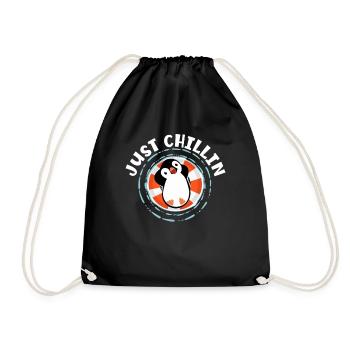 Just Chillin King Emperor Sea Bird Penguin Lover - Drawstring Bag - black - Front
