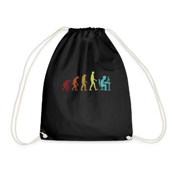 Programmer Evolution Full Stack Coder Software - Drawstring Bag - black - Front
