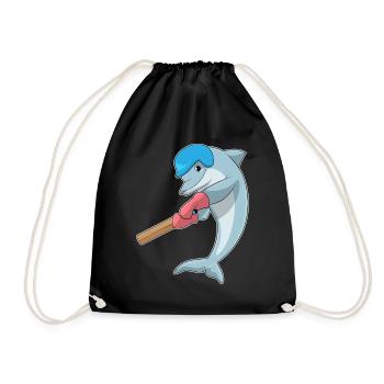 Dolphin Cricket Cricket Bat - Drawstring Bag - black - Front