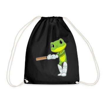Frog Cricket Cricket Bat - Drawstring Bag - black - Front