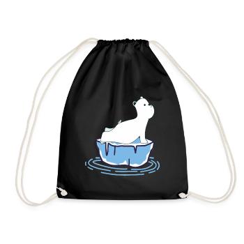 Yoga Polar Bear - Drawstring Bag - black - Front