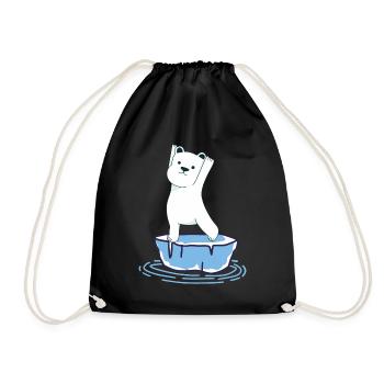 Yoga Polar Bear - Drawstring Bag - black - Front