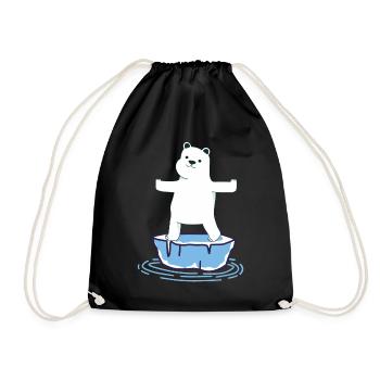 Yoga Polar Bear - Drawstring Bag - black - Front