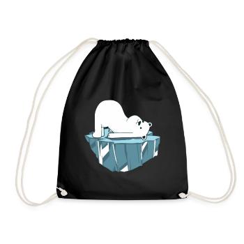 Yoga Polar Bear - Drawstring Bag - black - Front