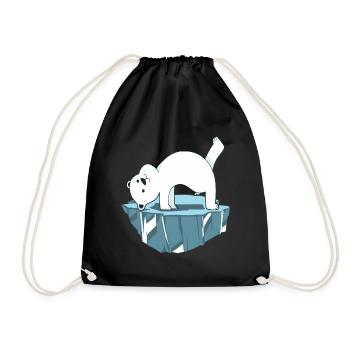 Yoga Polar Bear - Drawstring Bag - black - Front