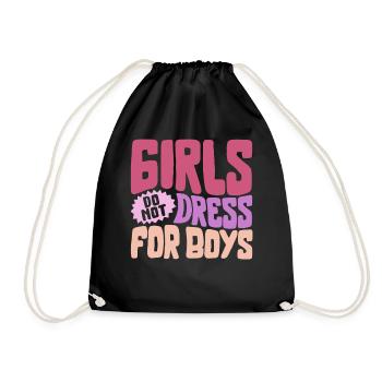 Chemise féministe, les filles ne s’habillent pas pour les garçons fille - Sac de sport léger - noir - Devant