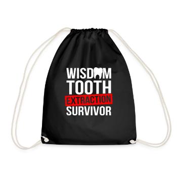 wisdom tooth extraction survivor, wisdom teeth - Turnbeutel - Schwarz - Vorne
