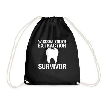 wisdom tooth extraction survivor, wisdom teeth - Turnbeutel - Schwarz - Vorne