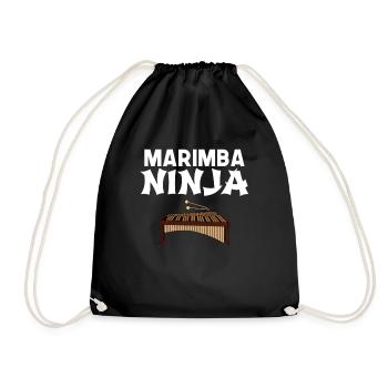 marimba ninja, marimba - Turnbeutel - Schwarz - Vorne