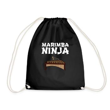 marimba ninja, marimba - Turnbeutel - Schwarz - Vorne