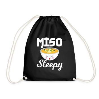 miso sleepy, japanese food, miso - Turnbeutel - Schwarz - Vorne