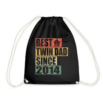 Twins Father Twin Father since 2014 - Drawstring Bag - black - Front
