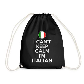 I cant keep calm im italian - Drawstring Bag - black - Front