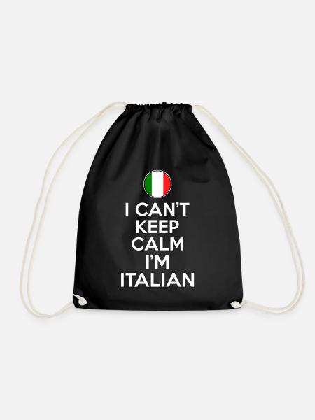 I cant keep calm im italian - Turnbeutel - Schwarz