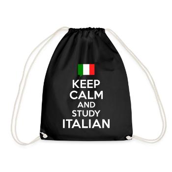 Keep Calm and study Italian - Turnbeutel - Schwarz - Vorne