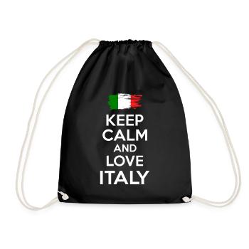 Keep Calm and love Italy - Drawstring Bag - black - Front