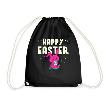 Happy Easter Easter Easter Easter Egg Sayings - Drawstring Bag - black - Front