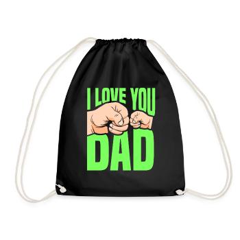 Ich Liebe Dich Papa Vater Tag Vater Papi Sprüche - Turnbeutel - Schwarz - Vorne
