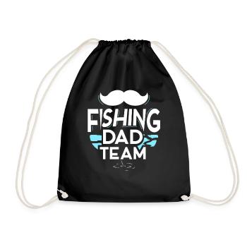 Fishing Papa Team Angler Daddy Father Day Father - Drawstring Bag - black - Front