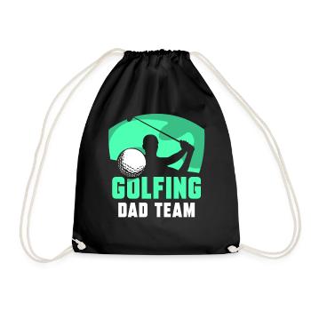 Golfing Papa Team Golfer Father Father Day Daddy - Drawstring Bag - black - Front