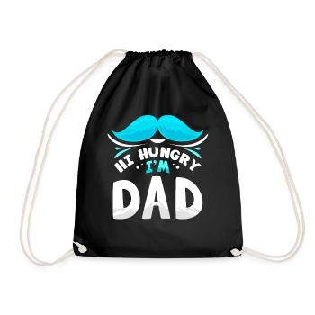 Hello Hungry I'm Dad Father Father Day Daddy - Drawstring Bag - black - Front