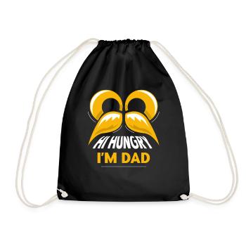 Hello Hungry I'm Dad Dad Dad Dad Day - Drawstring Bag - black - Front