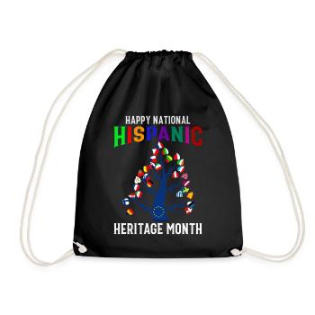 Happy National Hispanic Heritage Month - Latina Fl - Turnbeutel - Schwarz - Vorne