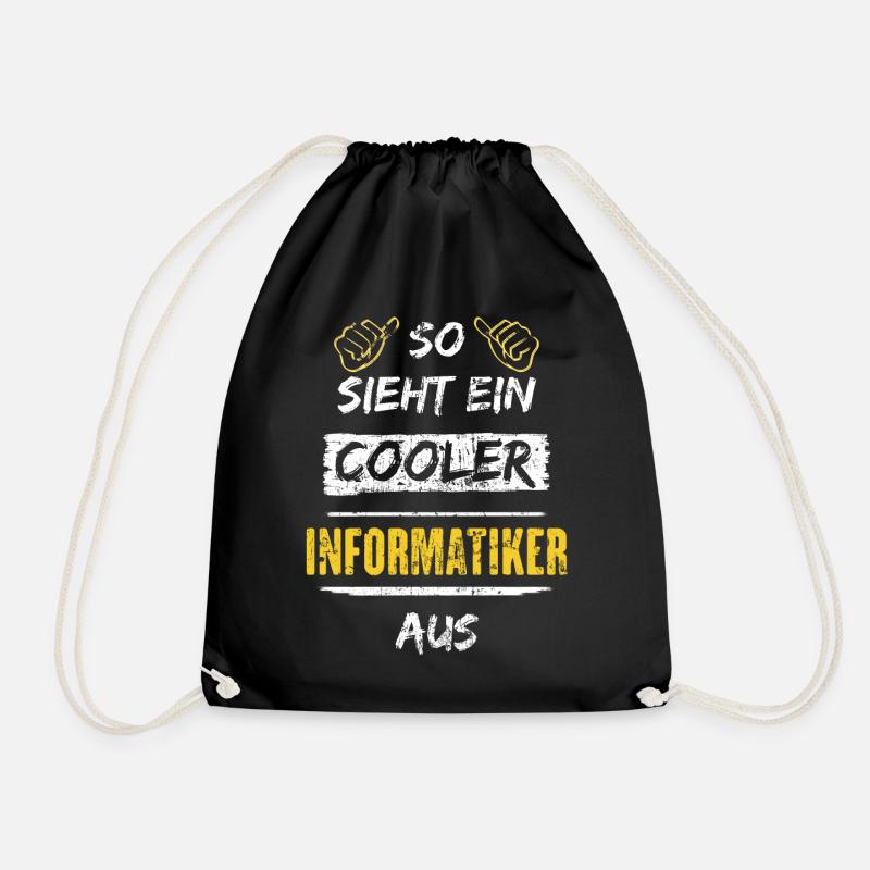 So Sieht Ein Cooler Informatiker Aus Arbeitsshirt - Turnbeutel - Schwarz