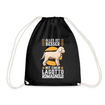 Alles ist besser mit Lagotto Romagnolo Wasserhund - Turnbeutel - Schwarz - Vorne