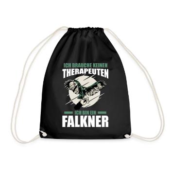 Falkner Falken Falknerei - Turnbeutel - Schwarz - Vorne